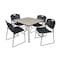Kee/Zeng Kee Square Table & Chair Set, Wood, Metal, Polypropylene Top TB3636PLBPCM44BK - alternate 1